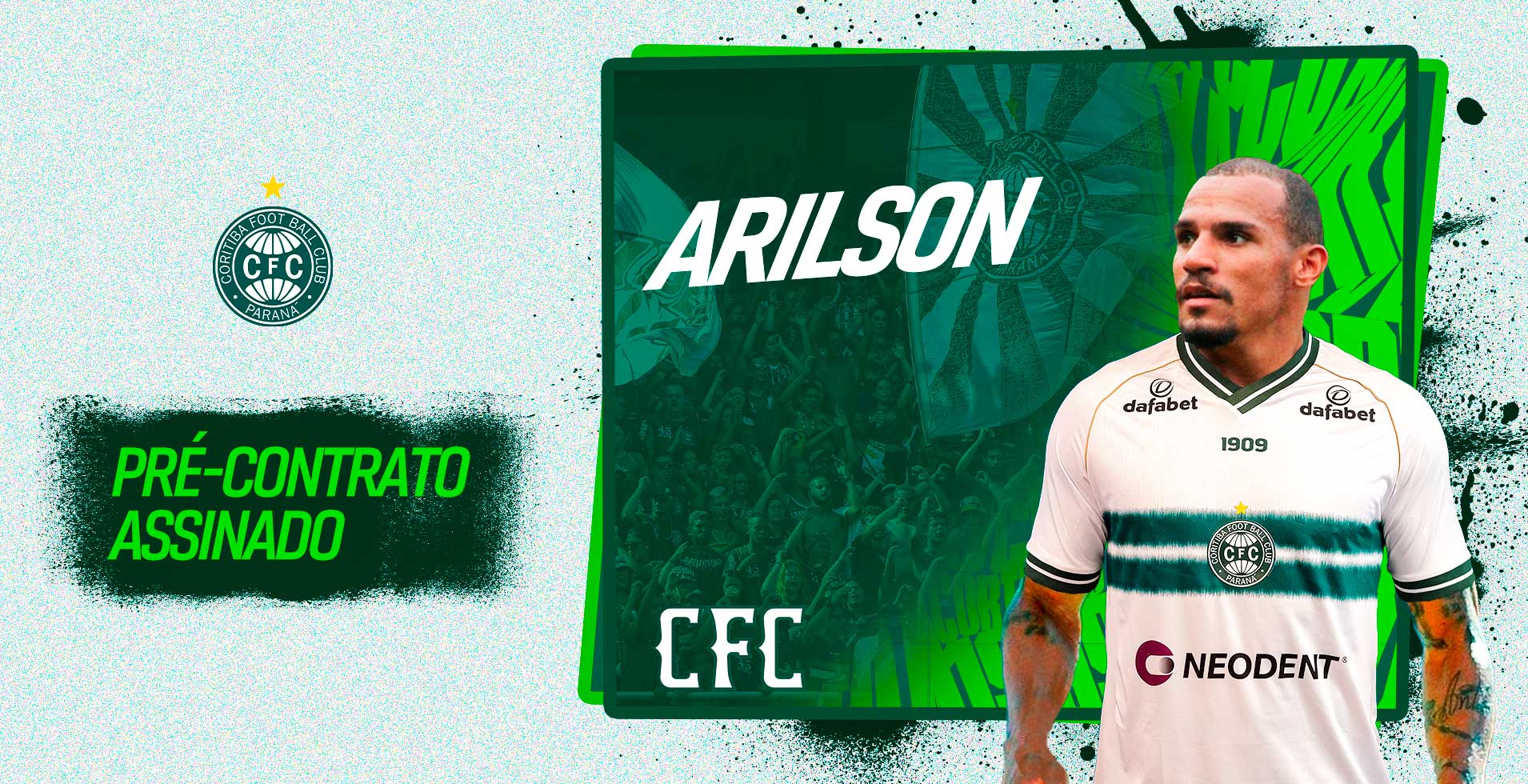 O melhor volante da última Serie B, Arilson acertou sua transferência para o Coritiba assim como Rodrigo Gelado. (Foto: Reprodução/Coritiba FC)